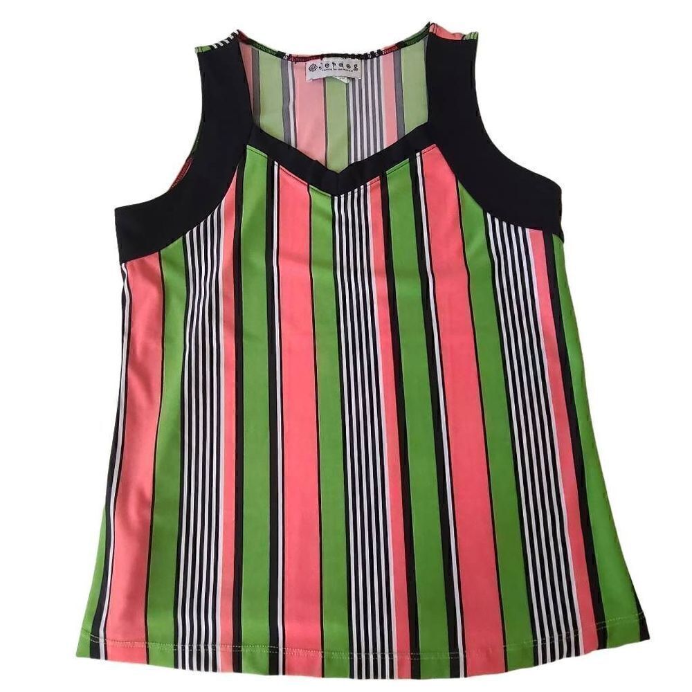 Jerdog Womens Athletic Striped Tank Top Size Medium